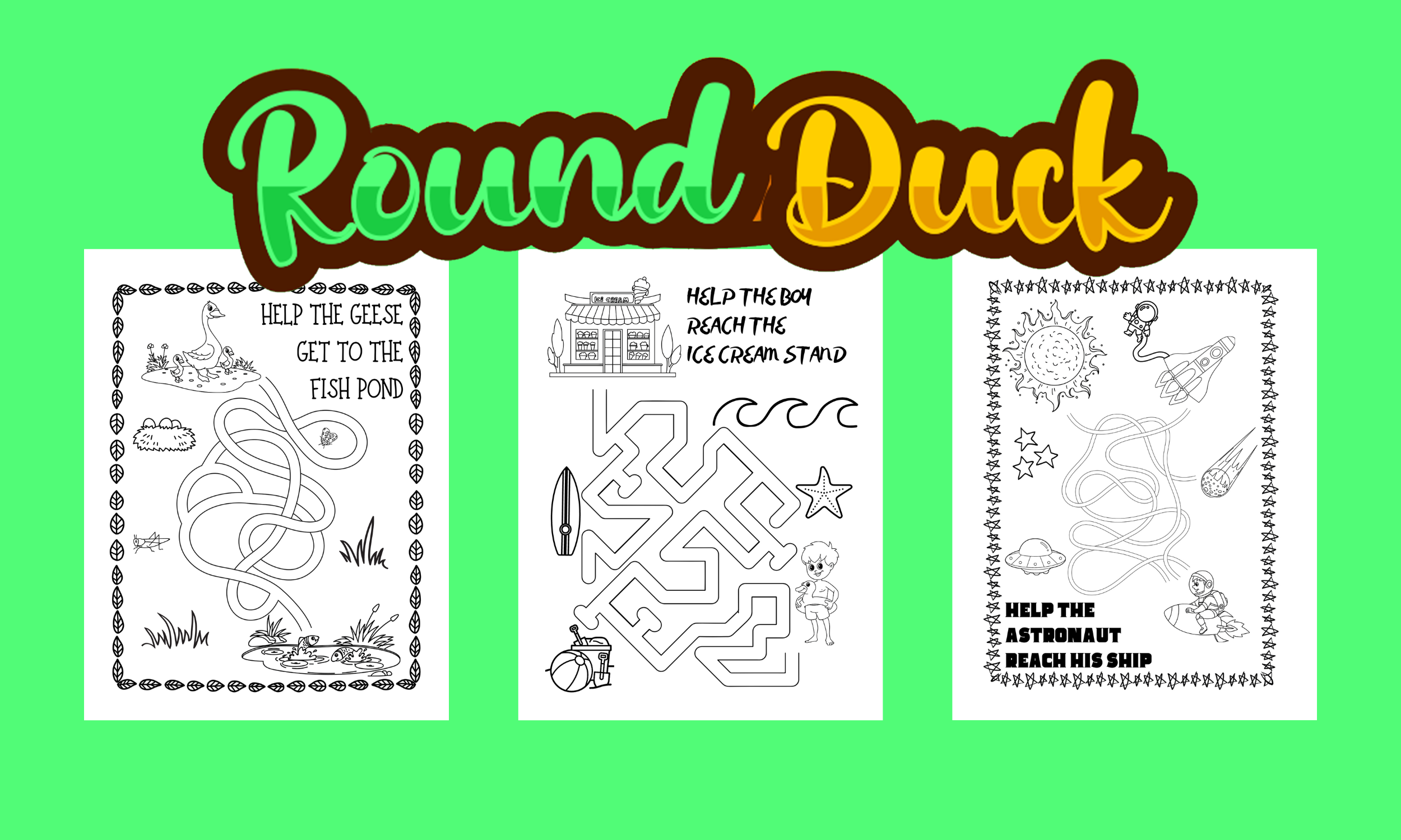 Hours of Fun Mazes for Kids 4-6 Vol-1 By Round Duck: 110 Mazes Activity  Book with Simple to Easy to Medium Puzzles : Duck, Round: :  Books